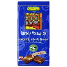 Ciocolata bio neagra cu lapte integral 46% cacao HIH - 100 g