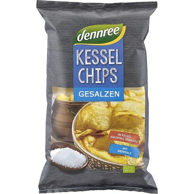 Chipsuri de cartofi cu sare de mare, eco - 125 g