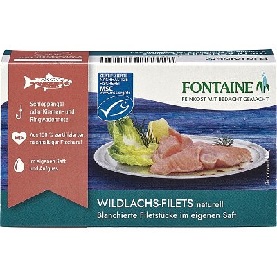 File de somon salbatic in suc propriu - 125 g