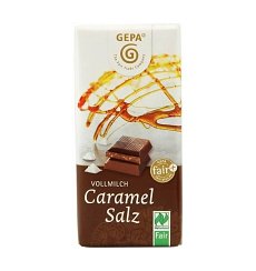 Ciocolata Bio cu lapte si caramel sarat, 40 gr