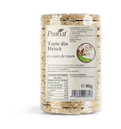 Turte din hrisca cu sare de mare, 80g