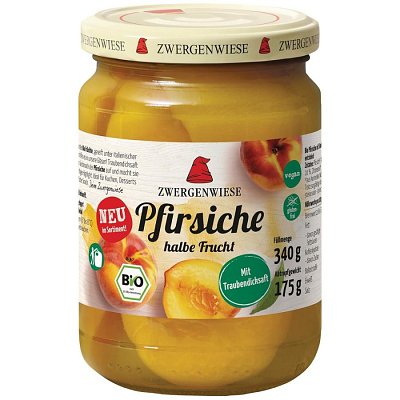 Compot bio de piersici jumatati fara gluten - 340 g