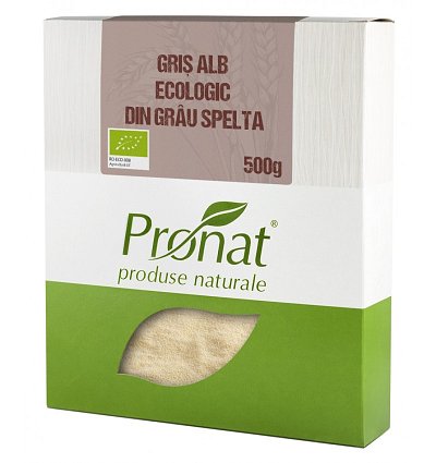 Gris alb bio din grau spelta, 500g
