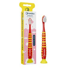 Periuta de dinti pentru copii 10500 filamente - super moale - +4 ani - rosu Nordics