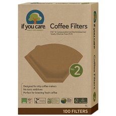 Filtre de cafea nealbite (fara clor) compostabile marimea 2 100buc If You Care
