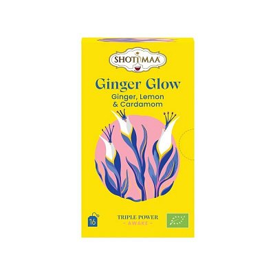 Ceai awake - ginger glow - ghimbir, lamaie si cardamom bio 16dz x 2g 32g Shotimaa
