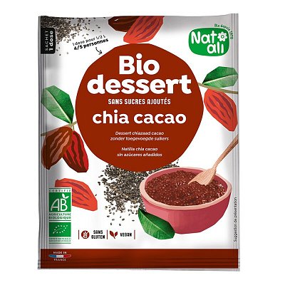 Desert cu chia si cacao, bio, 40g, Nat-ali