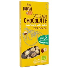 Ciocolata cu alune de padure si curmale, bio, 100g, Super Fudgio