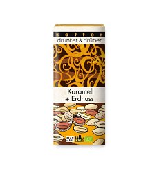 Bio & fair baton de caramel cu unt de cacao și nuga de arahide cu bucăți de arahide, 70g
